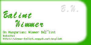 balint wimmer business card